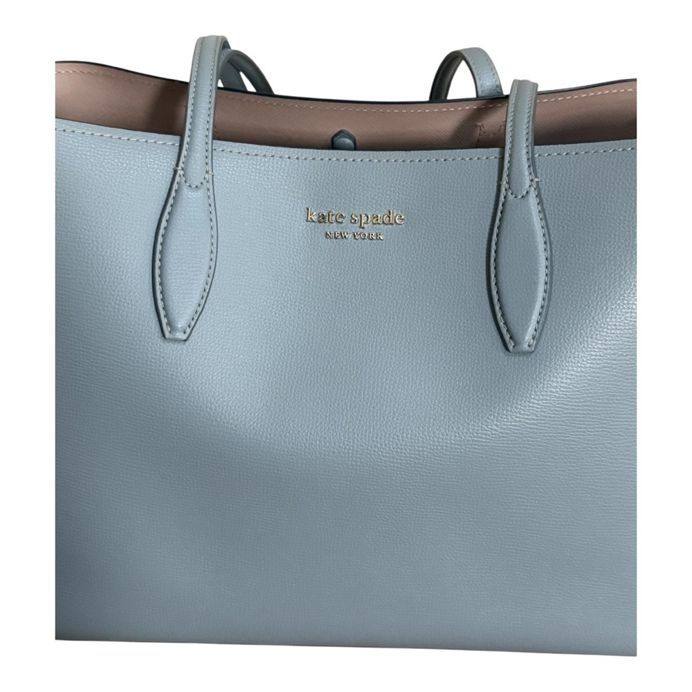 Authentic Kate Spade Blue Crossgrain Leather Tote Bag! - Picture 6 of 15